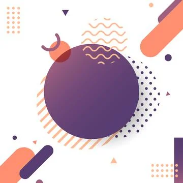 Abstract geometric circle and dot pattern design element on white background Stock Illustration
