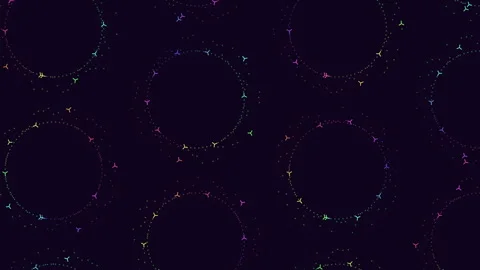 Abstract geometric circle and line pattern in modern design Stock Footage 315086970