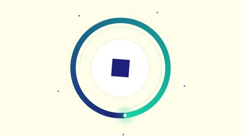 Abstract Geometric Circle Animation with Glowing Center and Particles Stock Footage 346659488