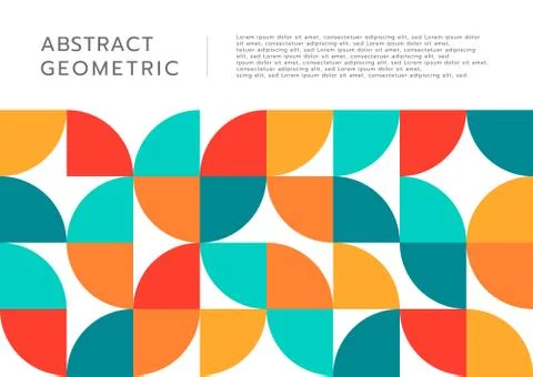 Abstract geometric circle cut shape flat design with space for your text Stock Illustration