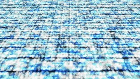 Abstract Geometric Circle dot perspective view blue color glowing pattern Stock Footage 92227708