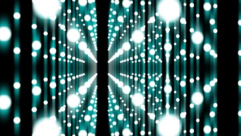 Abstract Geometric Circle dot perspective view blue color glowing pattern Stock Footage 92481776