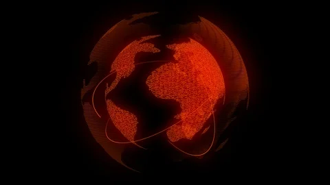 Abstract Geometric Circle dot pixel pattern World Globe shape moving rotate Stock Footage 93122358