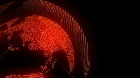 Abstract Geometric Circle dot pixel pattern World Globe shape moving rotate Stock Footage 93122686