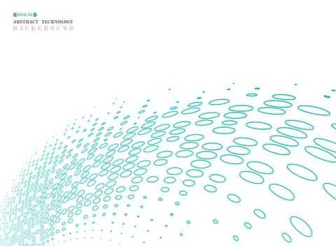 Abstract geometric circle halftone of blue technology connect. Illustrazione stock