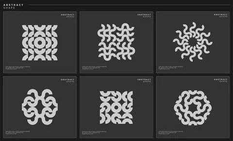 Abstract geometric circle line logo design graphic set. Round abstract vector. Stock Illustration