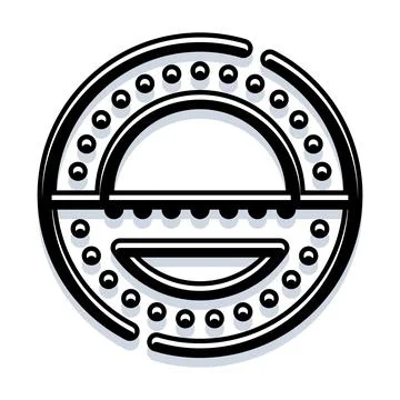 Abstract geometric circle with lines and dots icon Illustrazione stock