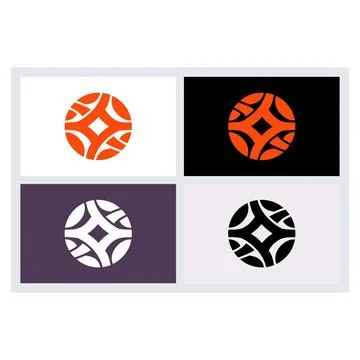 Abstract Geometric Circle Logo Set Stock Illustration