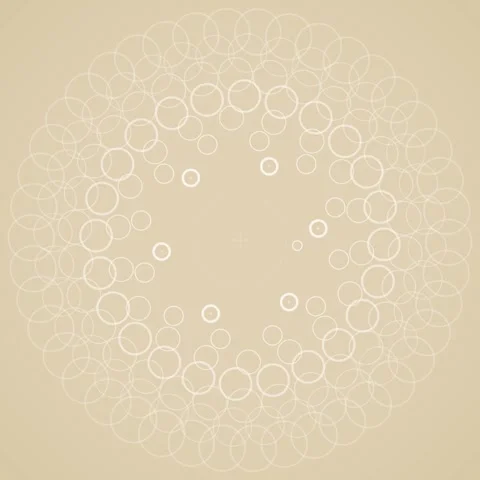 Abstract Geometric Circle Pattern Animation - Subtle Beige Background Stock Footage 347812462