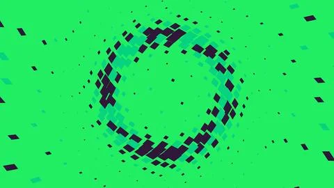 Abstract geometric circle pattern with floating dark shapes 库存插图