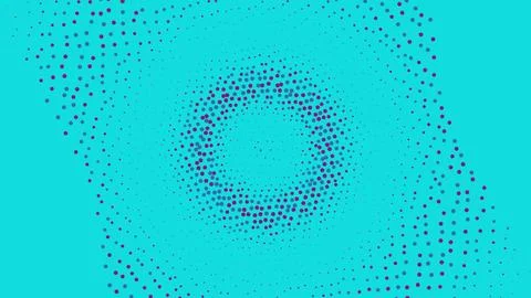 Abstract geometric circle pattern with pink dots on blue Stockillustratie
