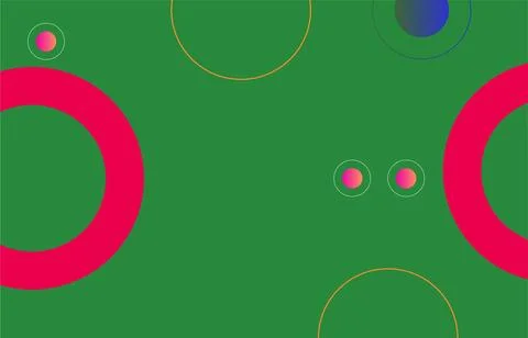 Abstract Geometric Circle Pattern With Red Rings And Gradient Dots On Green.. Stock Illustration