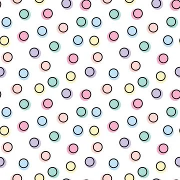 Abstract geometric circle pattern, seamless repeat. イラスト素材