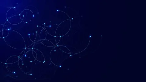 Abstract geometric with circle plexus and wave flow background. Stock Illustration