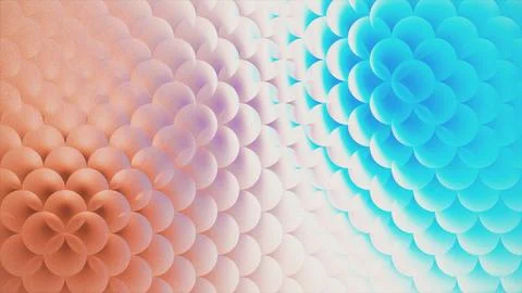 Abstract geometric circle scale pattern pastel orange and cyan background 스톡 일러스트
