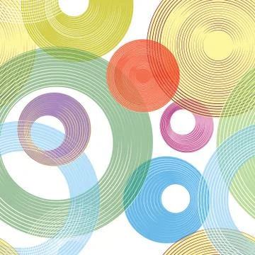 Abstract geometric circle seamless pattern. Line bubble background 스톡 일러스트