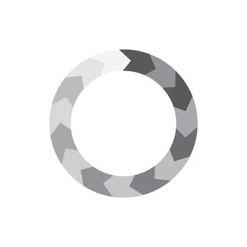 Abstract geometric circle of segment arrows icon Illustrazione stock