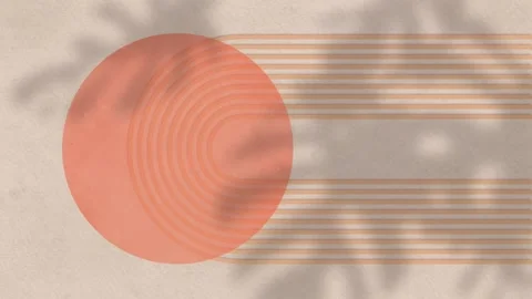 Abstract Geometric Circle with Shadow Overlay and Horizontal Lines. Stock Footage 320463061
