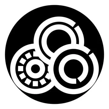 Abstract geometric circles creating mechanical gear symbol Stock Illustration