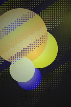 Abstract Geometric Circles with Dot Pattern Stock Illustration