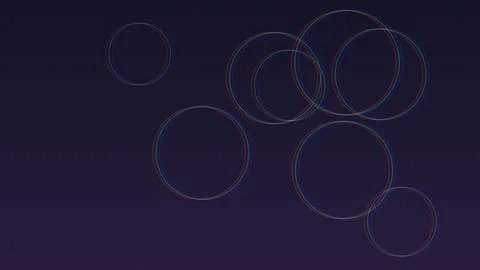 Abstract geometric circles floating on dark gradient background Stock Illustration