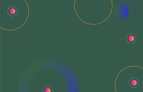 Abstract Geometric Circles on Green Background With Gradient Accents and Mi.. Stock Illustration