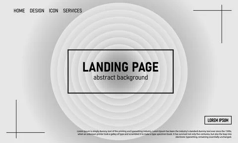 Abstract geometric circles grey background for landing page Stock Illustration