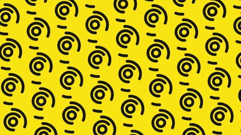 Abstract geometric circles looping motion yellow background. Stock Footage 160929668