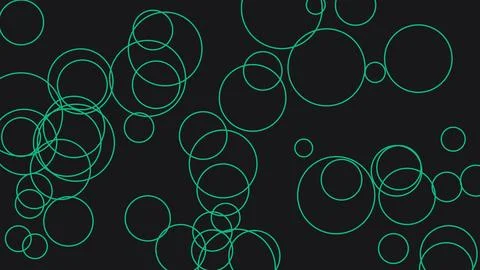 Abstract geometric circles pattern with overlapping shapes in dark background Illustrazione stock
