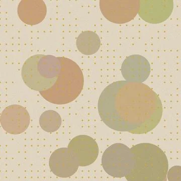 Abstract geometric circles pattern with polka dots on neutral background Stock Illustration