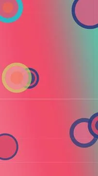 Abstract geometric circles pattern in vibrant pink, teal, and blue creates .. Stock Illustration