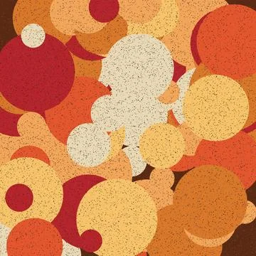 Abstract geometric circles pattern warm autumnal colors Stock Illustration