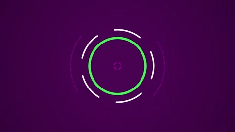 Abstract geometric circles pulse rhythmically on a dark purple background w.. Stock Footage 340941350