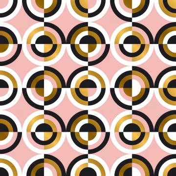 Abstract geometric circles seamless pattern Illustrazione stock