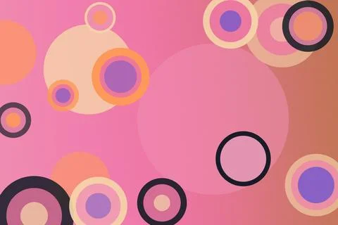Abstract geometric circles in soft pink and orange with a playful, modern f.. Stock Illustration