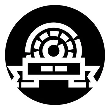Abstract geometric circular emblem on black background Stock Illustration