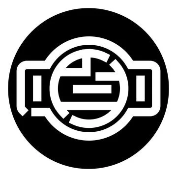 Abstract geometric circular emblem logotype graphic design Stock Illustration
