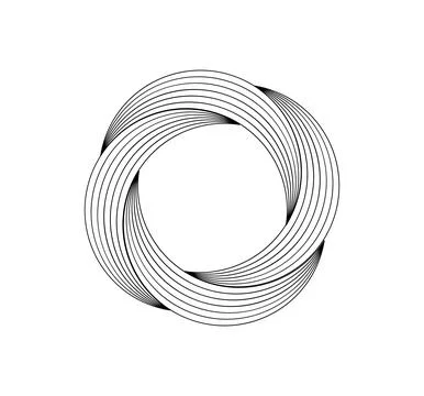 Abstract Geometric Circular Loop, Interwoven Ring Spiral Stock Illustration