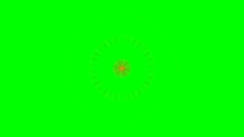 Abstract geometric circular pattern animation on a bright green background Stock Footage 340265931