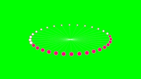 Abstract geometric circular pattern with glowing dots on a green screen Stock Footage 340265014