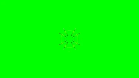 Abstract geometric circular pattern with radiating lines on green screen Stock Footage 340903388