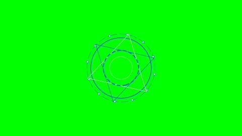 Abstract geometric circular pattern with star shape on a bright green backg.. Stock Footage 340266128