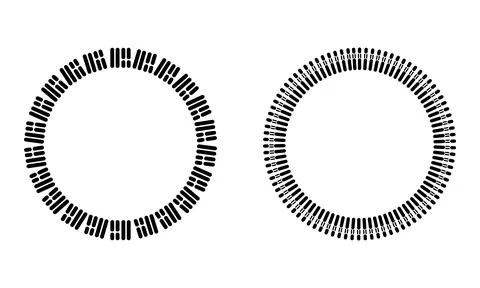 Abstract geometric circular radial line frames set on white background 스톡 일러스트