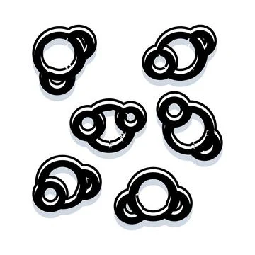 Abstract geometric circular shapes pattern creating connectivity イラスト素材