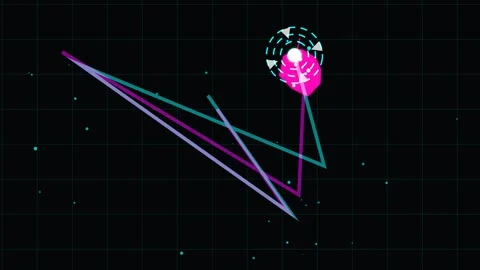Abstract Geometric Clash With Glowing Neon Shapes And Lasers Stock-Footage 340778114