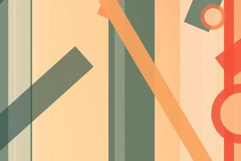 Abstract geometric collage with bold stripes and blocks in warm beige, oran.. Stock Illustration