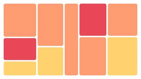 Abstract geometric collage of rounded squares and rectangles in warm color .. Illustrazione stock