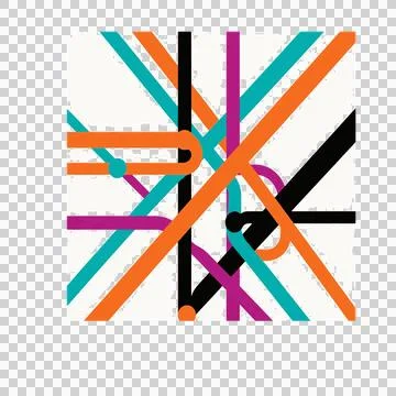 Abstract Geometric Colorful Lines Vector Illustration Stock Illustration
