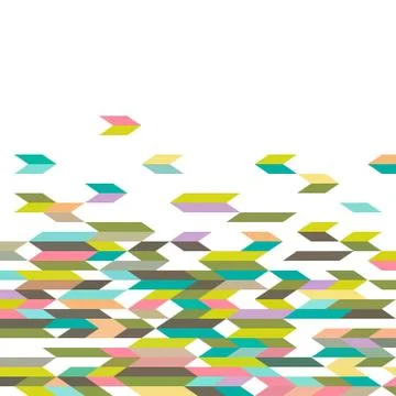 Abstract geometric colorful mosaic pattern element on white space on top. Stock Illustration