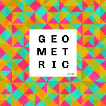 Abstract geometric colorful mosaic pattern background. triangles and square b Stock Illustration